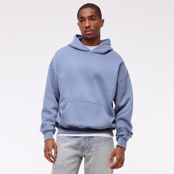 NEW Abercrombie & Fitch Men's Essential Popover Hoodie COOL BLUE Sz Small S NWT - Picture 3 of 6